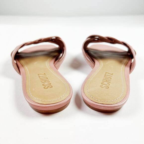 NEW Schutz light pink braided leather slide Tari sandal size 6.5 - Picture 3 of 5